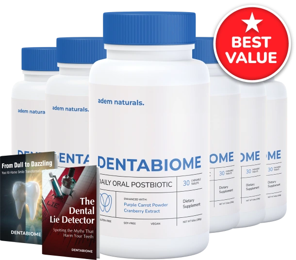 DentaBiome 6 bottle package with free bonuses and free shipping